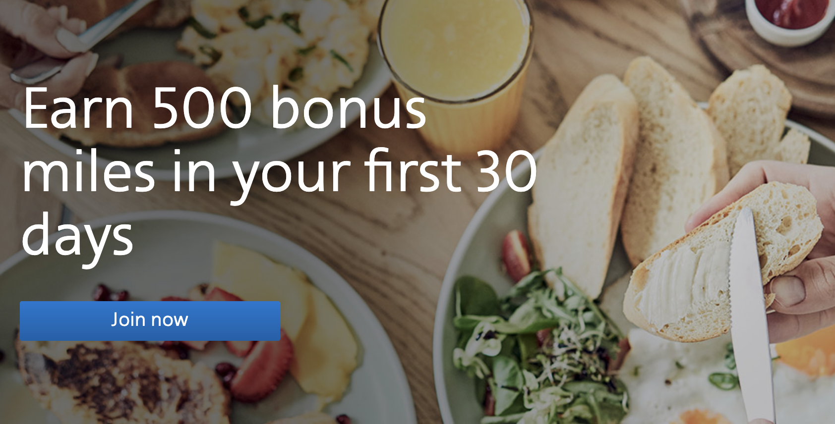 Earn 500 bonus miles in your first 30 days after signing up for the AAdvantage Dining program.