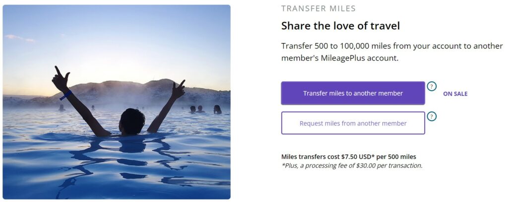 Transfer United Miles Promotion banner