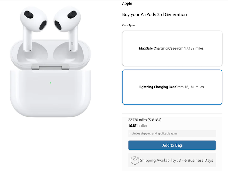 Capital One merchandise Airpods pricing