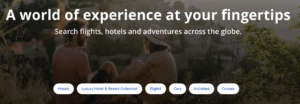 Chase travel portal search page