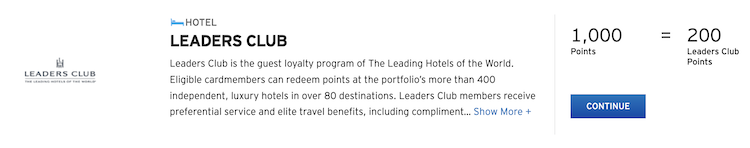 Citi transfer partner Leading Hotels of the World Leading Club