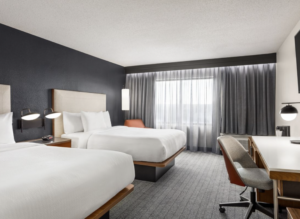 Double bed view of the Courtyard Houston Sugar Land/Stafford, one of the best Marriott redemptions for budget-savvy travelers
