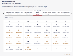 Flying Blue award Chicago to Paris business class