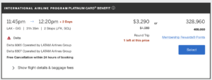 Amex International Airline Program (IAP) banner on Amex Travel