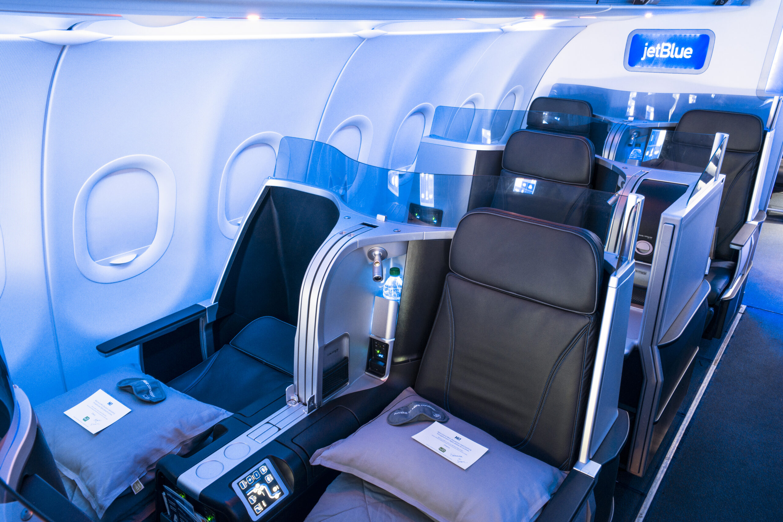 Inside the JetBlue Mint cabin