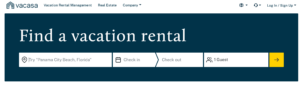 Screenshot of Vacasa search page