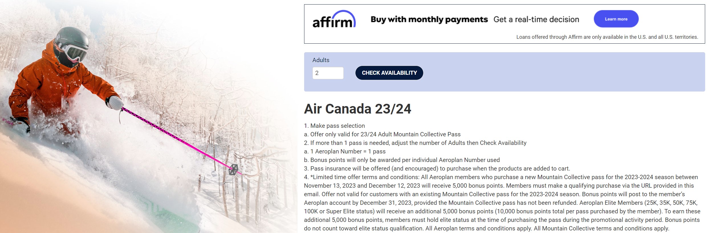 Air Canada Aeroplan Mountain Collective Promotion