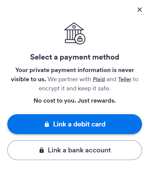 Catch options for adding payment methods