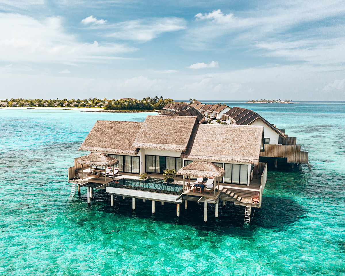 Hilton resort overwater bungalow Maldives