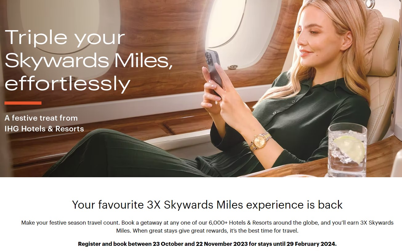 IHG and Emirates SkyMiles 3X Promotion