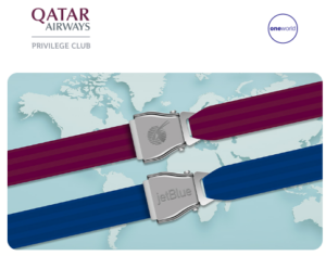image of seat belt from Qatar email to members about JetBlue redemptions