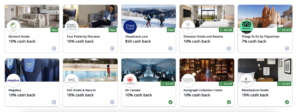 screenshot of Chase Offers showing hotel options