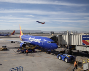 Southwest Airlines plate at gate