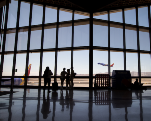 Southwest planes seen from airport window