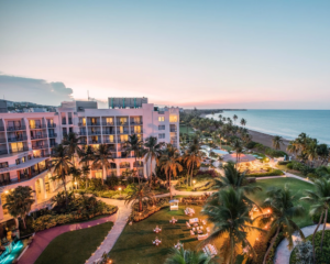 Wyndham Grand Rio Mar Golf & Beach Resort sits near the beach in Puerto Rico