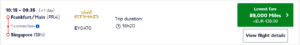 Air France Award On Etihad from FRA to SIN for 89k miles