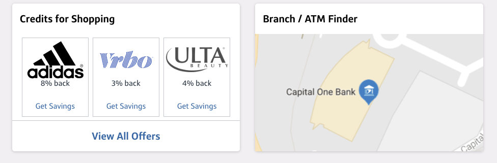 A screenshot of what to look for when logged into your Capital One account when looking for Capital One Offers.