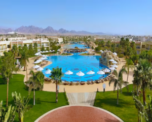 Hotel grounds and pool at the DoubleTree by Hilton Sharm El Sheikh Sharks Bay Resort