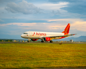 An Avianca plane on the runway