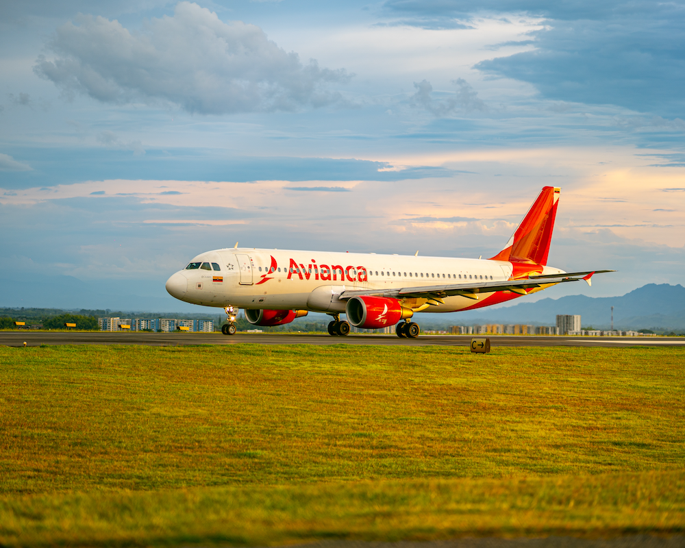 An Avianca plane on the runway