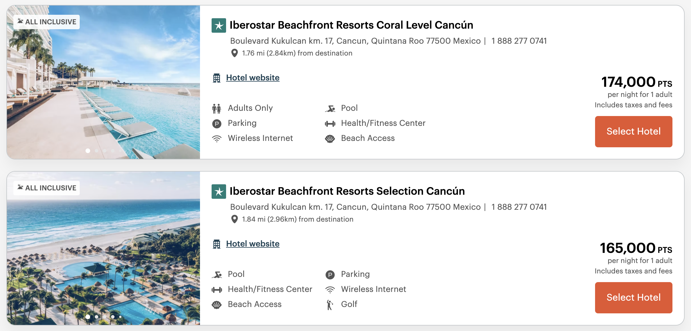 IHG award nights at Iberostar properties in Cancun from 165,000 points per night.