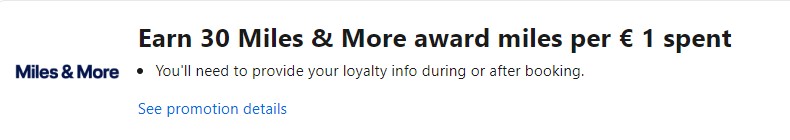 Lufthansa Booking.com 30X Promotion banner