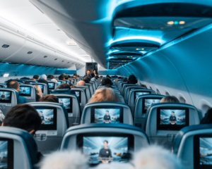 A plane full of passengers
