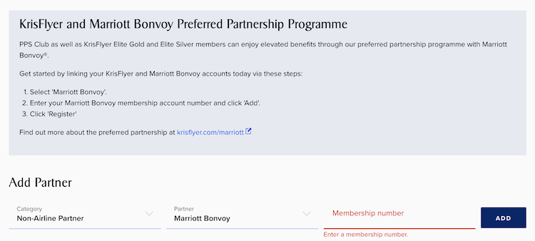 Singapore KrisFlyer Silver Elite to Marriott Bonvoy status match offer