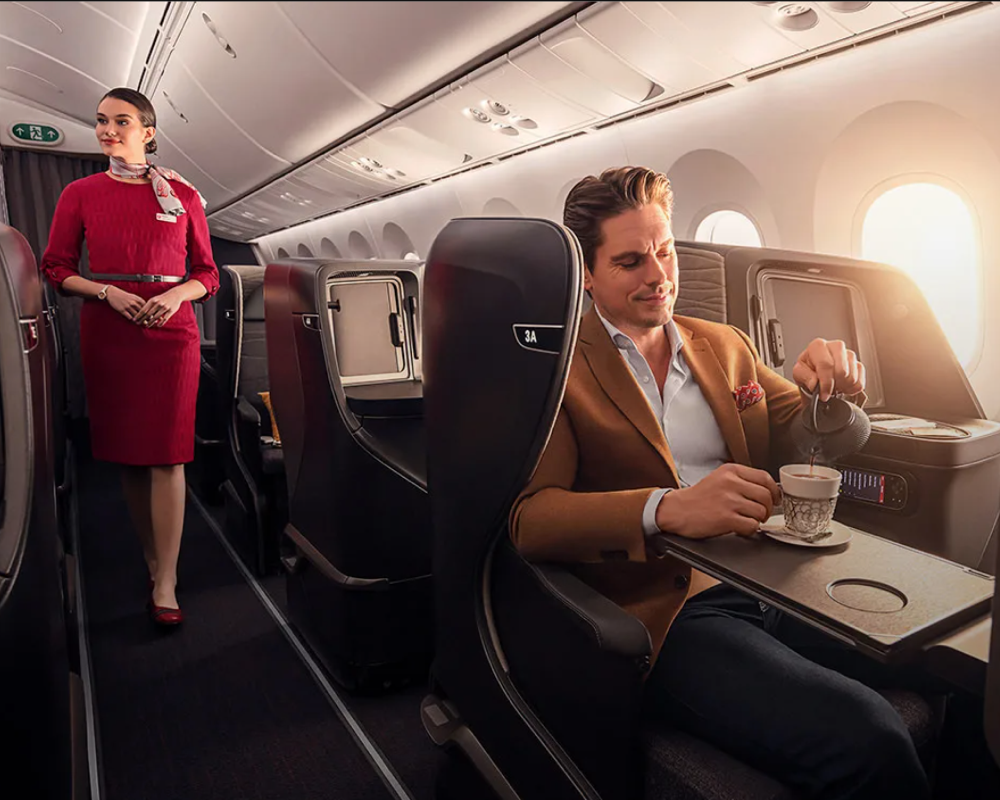 Turkish Airlines passenger in business class