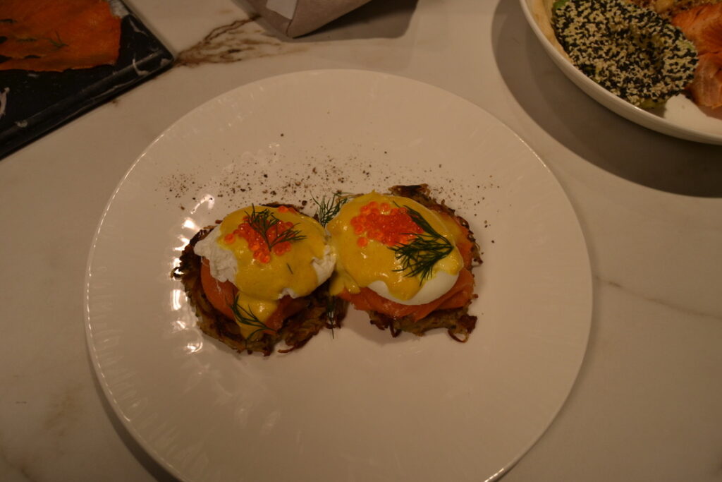 plated food in the lounge