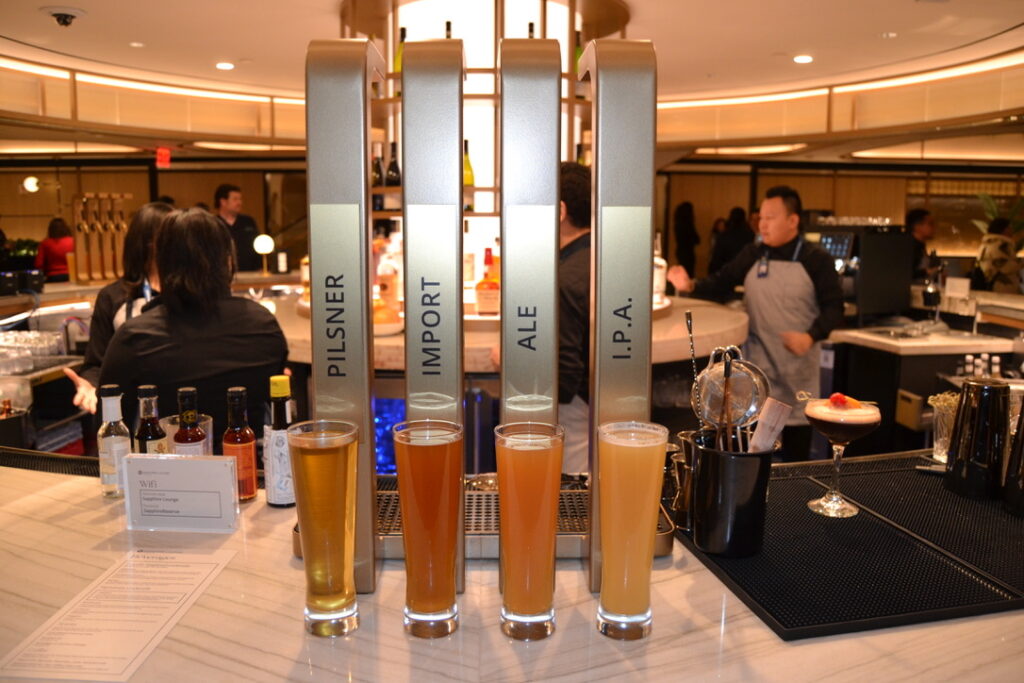 bar taps and beer glasses at the lounge's bar