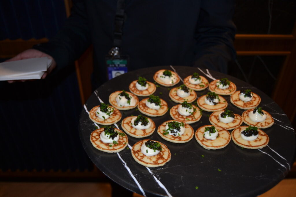 caviar service on a plate