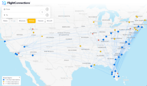 Breeze Airways route map.