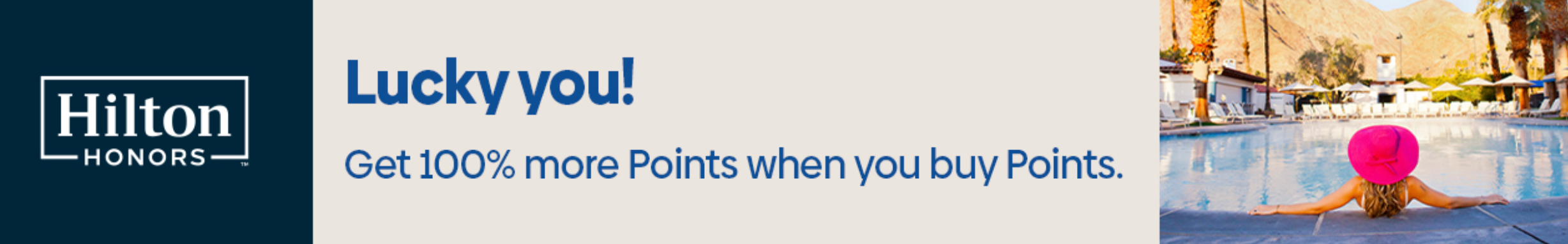 Hilton 100% bonus points banner