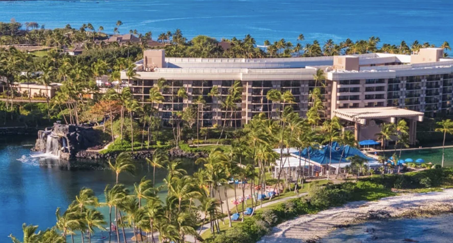 Exterior of the Hilton Waikoloa Village, a Hilton luxury hotel