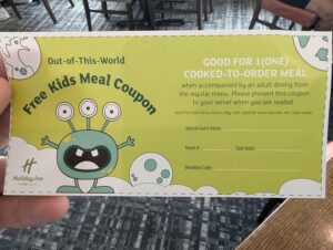 Holiday Inn Kids Eat Free meal voucher