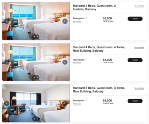 Sheraton Grande Tokyo Bay 58,000 Marriott points per night to sleep two three or four to a room
