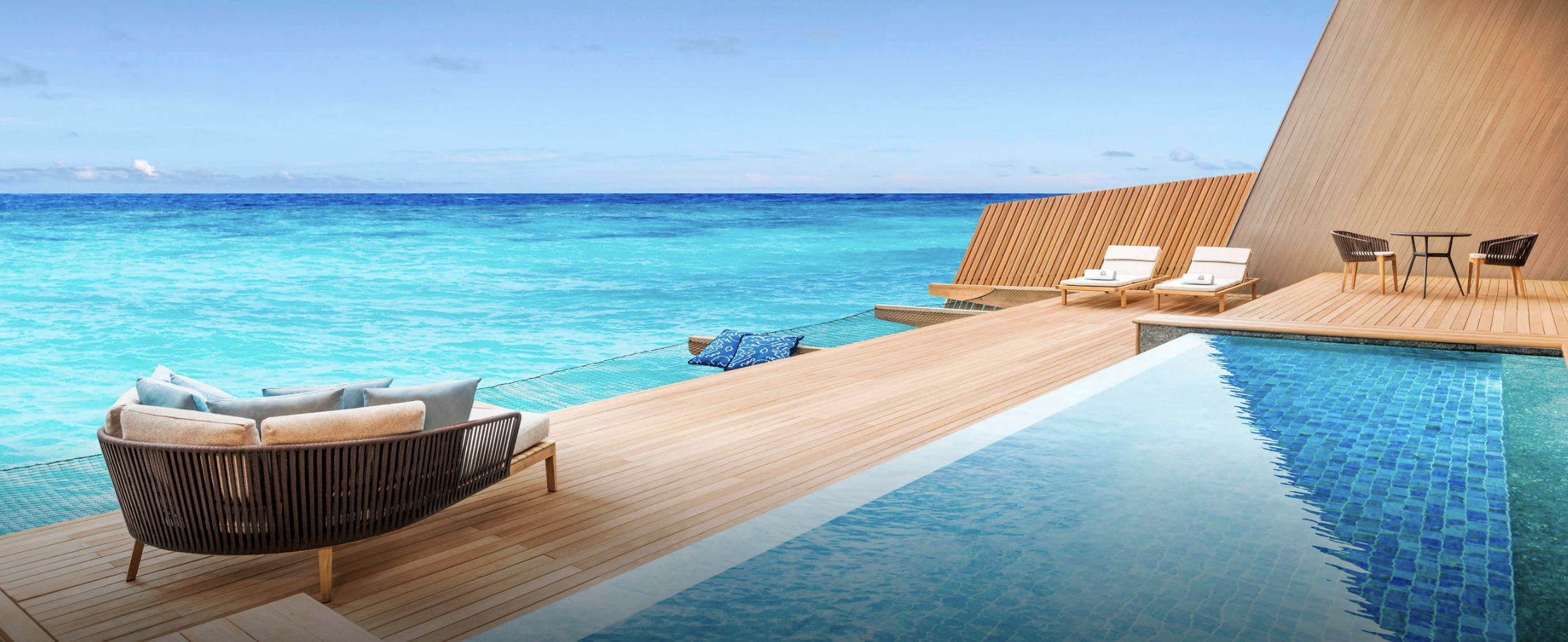 Outdoor pool villa at The St. Regis Maldives Vommuli Resort