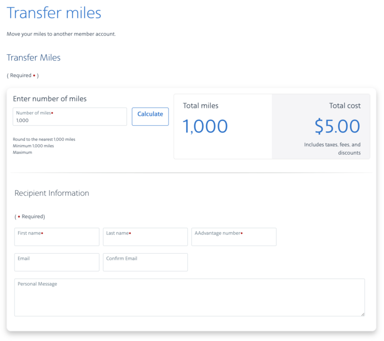 American Airlines Slashes Miles Transfer Fees by 66