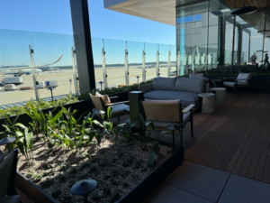 Ample seating options on the outdoor terrace