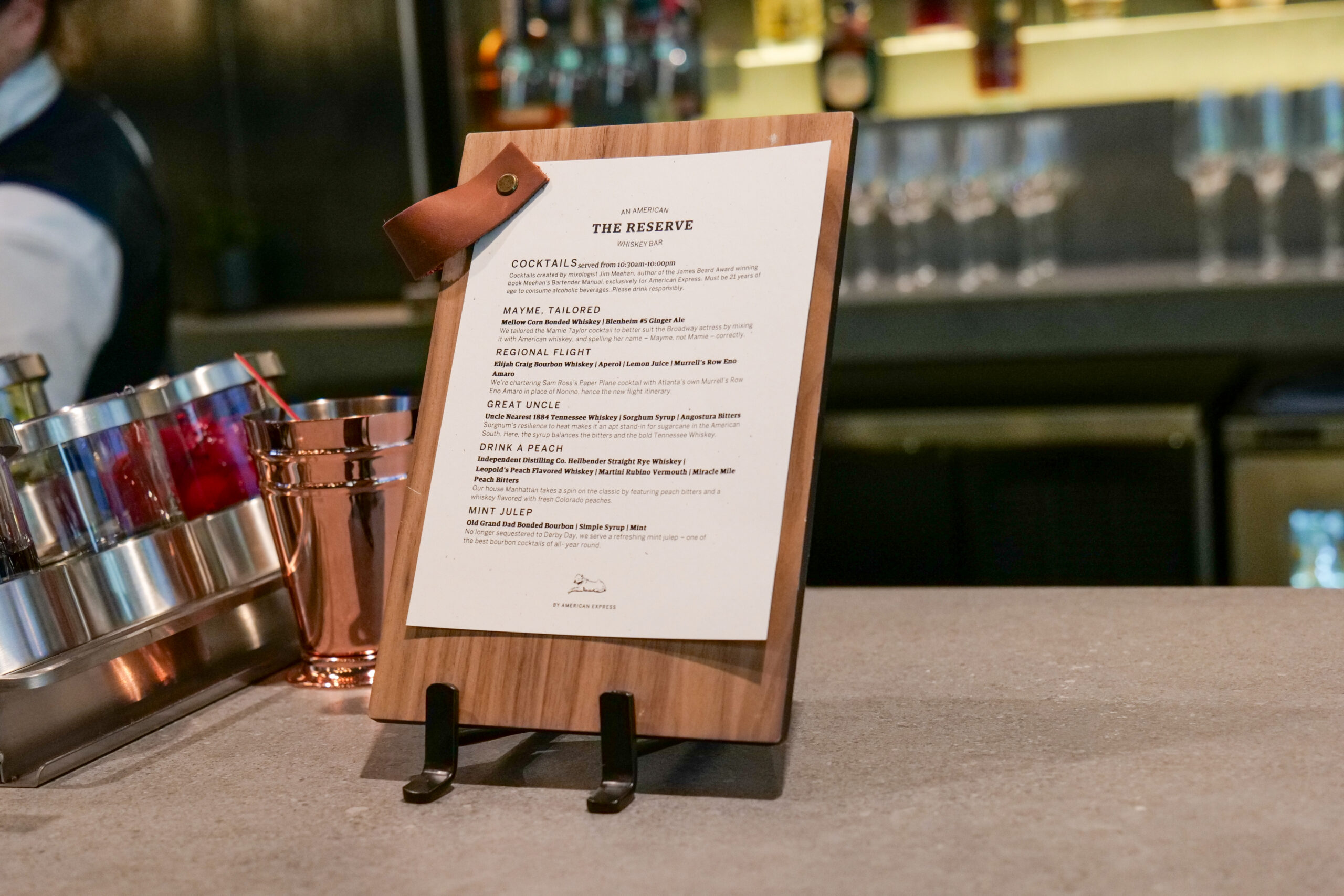 The Reserve Whiskey Bar Menu