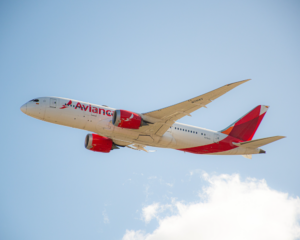 an Avianca plane in flight