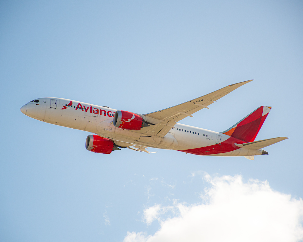 an Avianca plane in flight