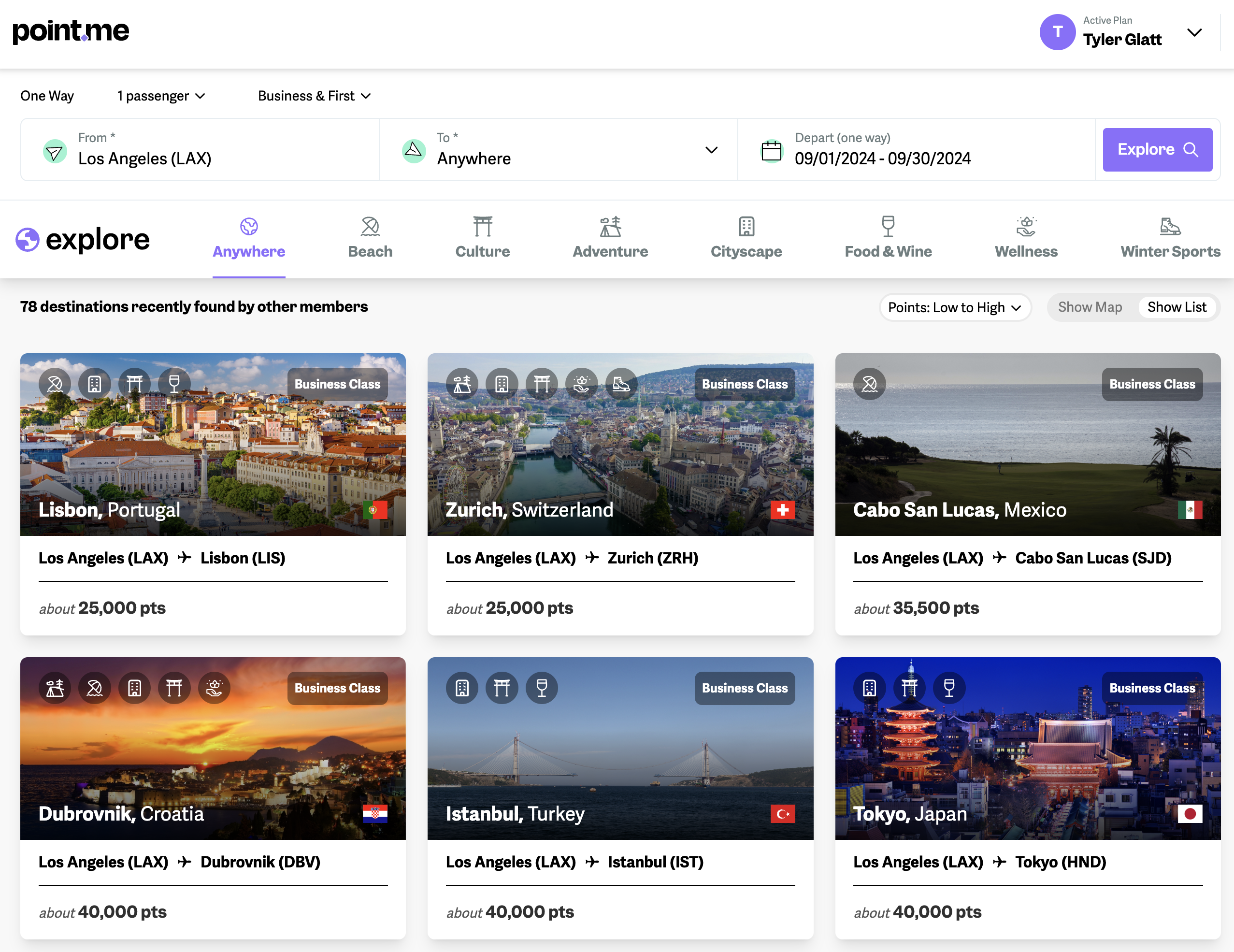 Point.me Explore Search Widget