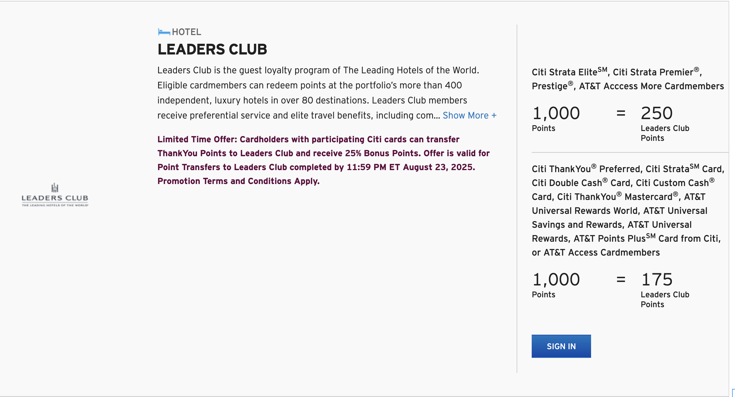 A screenshot showing a transfer bonus of 25% for Leaders Club transfers.