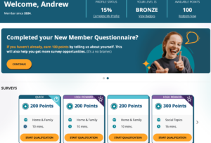 Banner image showing e-Rewards account dashboard.