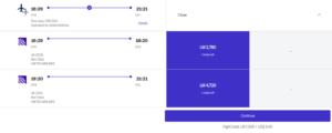 booking the flight through LifeMiles, as discussed