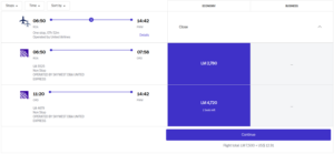 Booking the same itinerary using LifeMiles