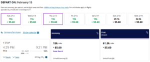 a United award fare being discussed