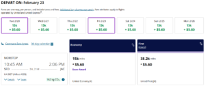 15k miles for this United flight